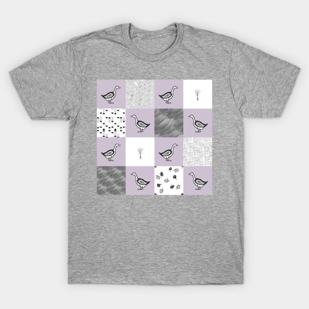 Lavender Goose Gingham T-Shirt by LochNestFarm